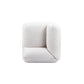 Arezza Stone White Contract-Grade Basketweave Chenille Corner Chair