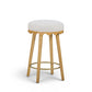 Oodle Performance Vegan Mohair Bar and Counter Stool - Cream / Natural Ash / Counter Height