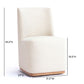 Melissa Performance Fabric Rolling Dining Chair - Cream