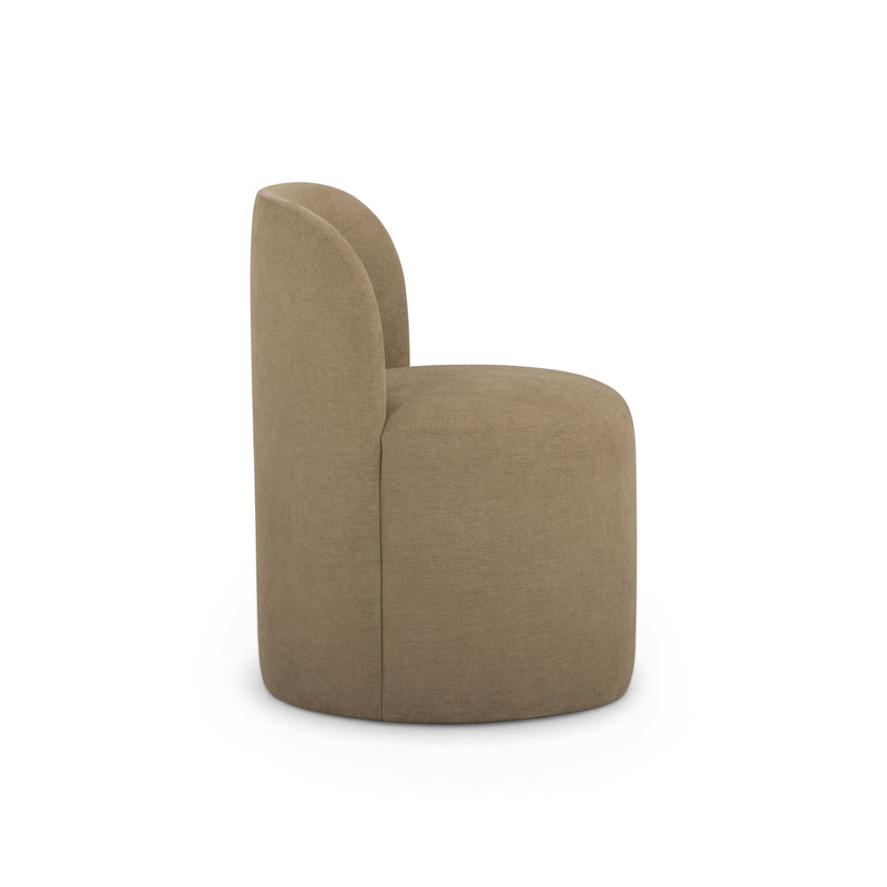 Persa Round Back Performance Chenille Dining Chair - Light Brown