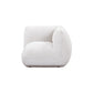 Arezza Stone White Contract-Grade Basketweave Chenille Corner Chair