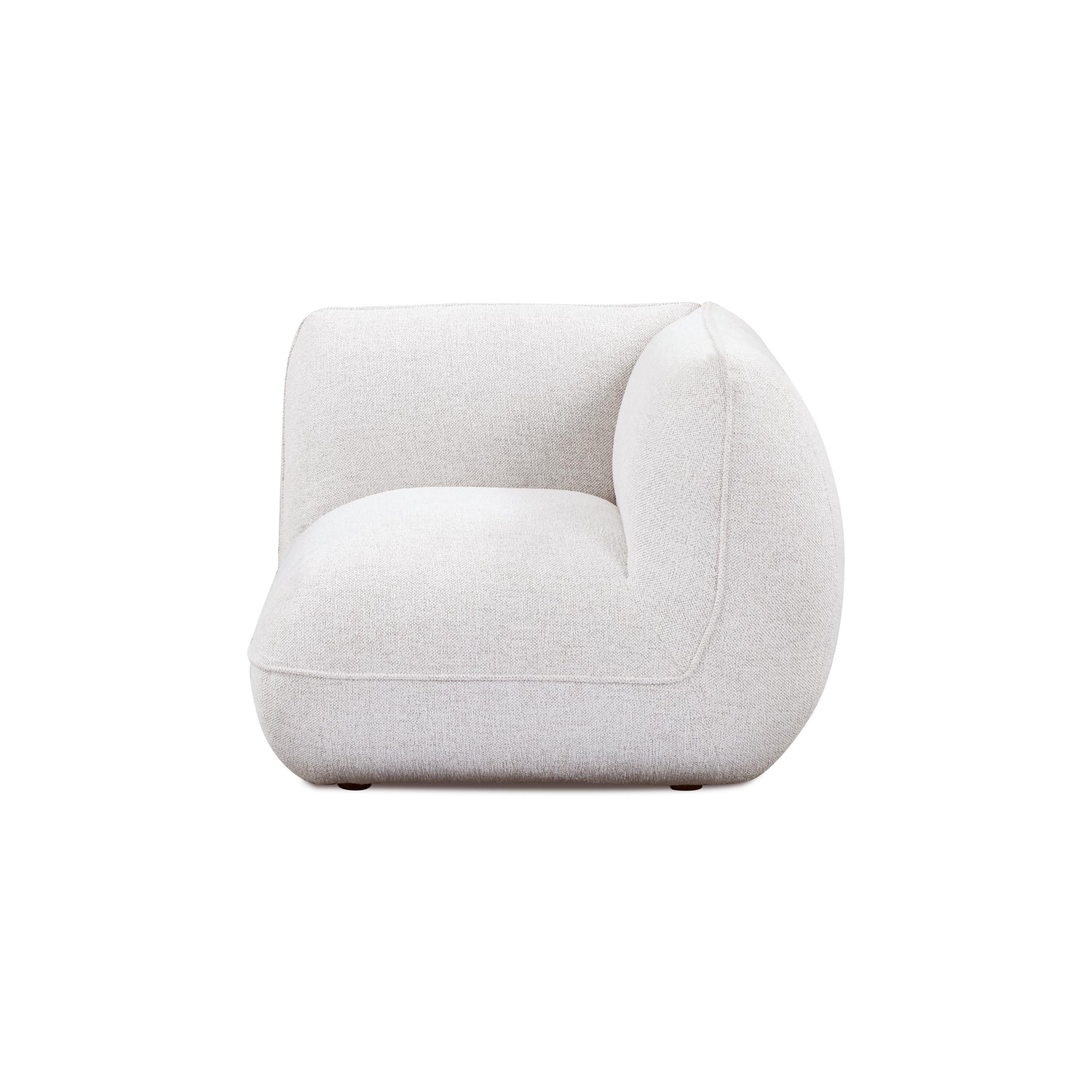 Arezza Stone White Contract-Grade Basketweave Chenille Corner Chair