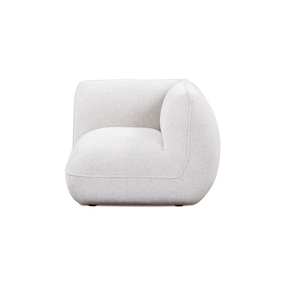 Arezza Stone White Contract-Grade Basketweave Chenille Corner Chair