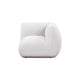 Arezza Stone White Contract-Grade Basketweave Chenille Corner Chair