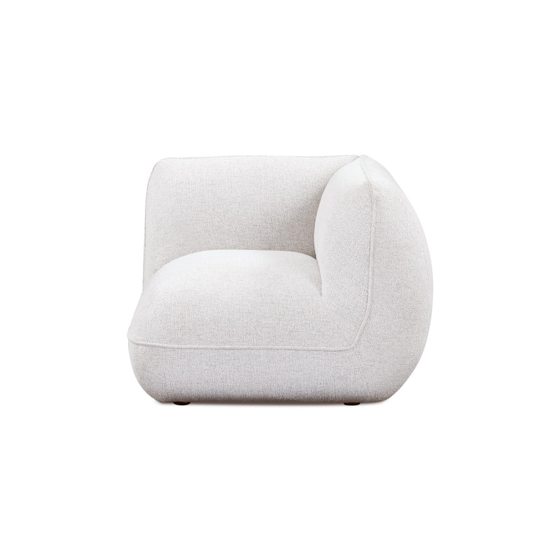 Arezza Stone White Contract-Grade Basketweave Chenille Corner Chair