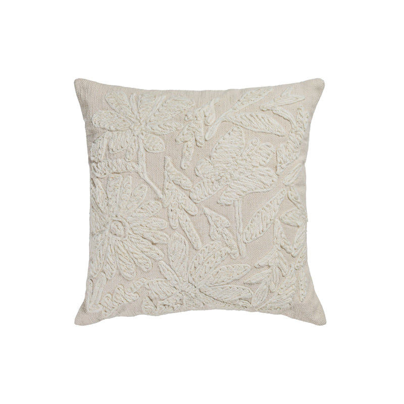 Tabitha 24" Euro Size Square Embroidered Throw Pillow