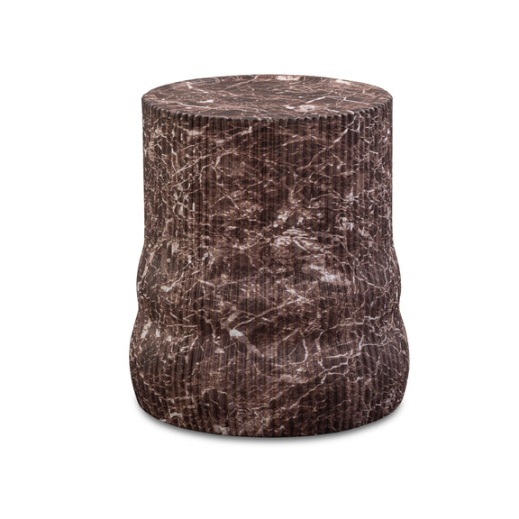Cilla Red Faux Levanto Marble Indoor/Outdoor Concrete Side Table