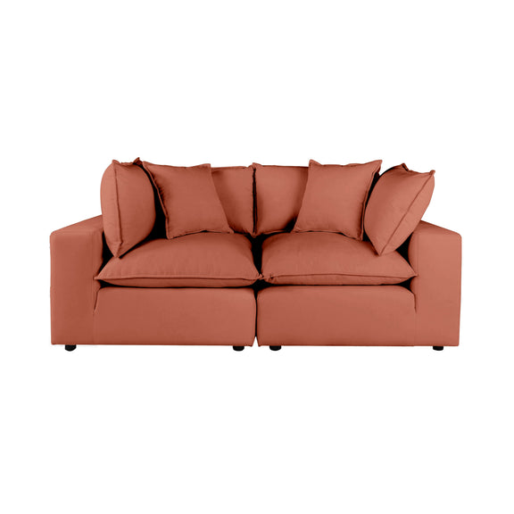 Cali 80" Modular Loveseat - Rust