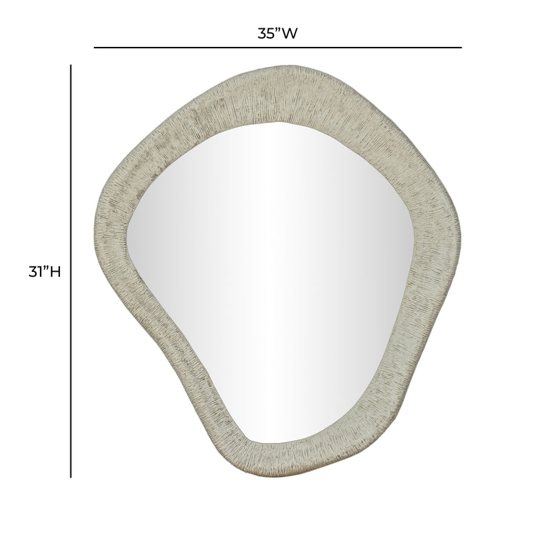 Orpheus 35"X31" Ribbed Faux Stone Wall Mirror