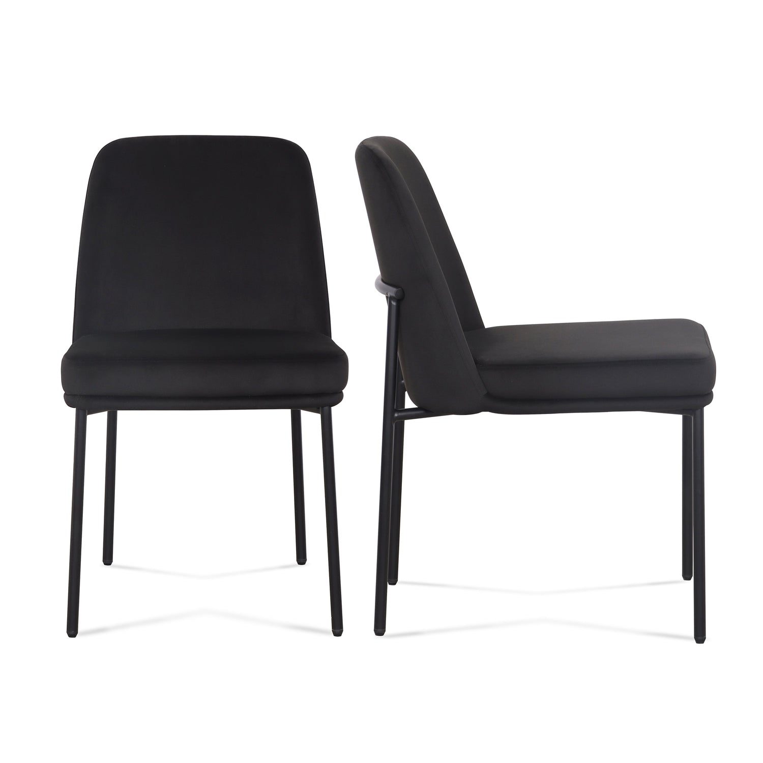 Sydney Performance Velvet Dining Chair - Set of 2 - Black
