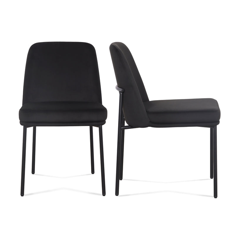 Sydney Performance Velvet Dining Chair - Set of 2 - Black
