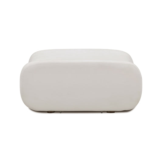 Zenith Contract-Grade Upcycled Fabric Ottoman - Cream