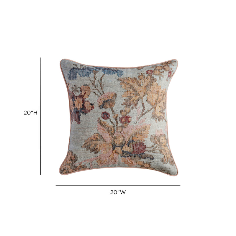 Taman 20" Natural Cotton Throw Pillow - Autumn Florals / Pillow Cover Only