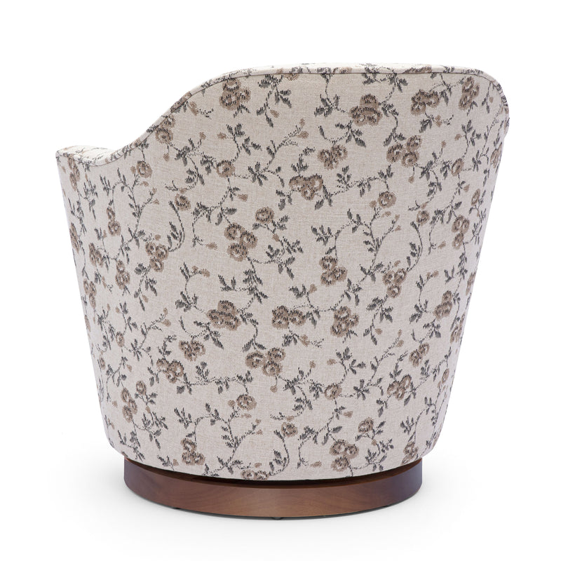Skyla Swivel Chair - Beige Floral