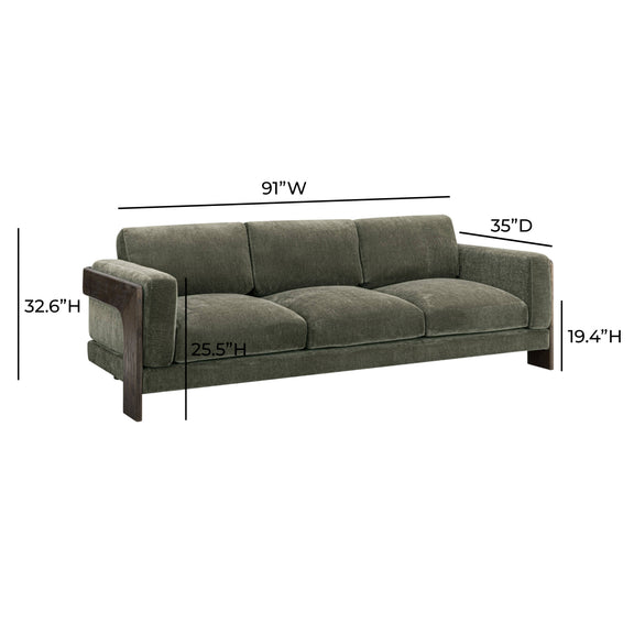 Elyn 91" Sofa - Olive Green