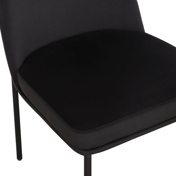 Sydney Performance Velvet Dining Chair - Set of 2 - Black