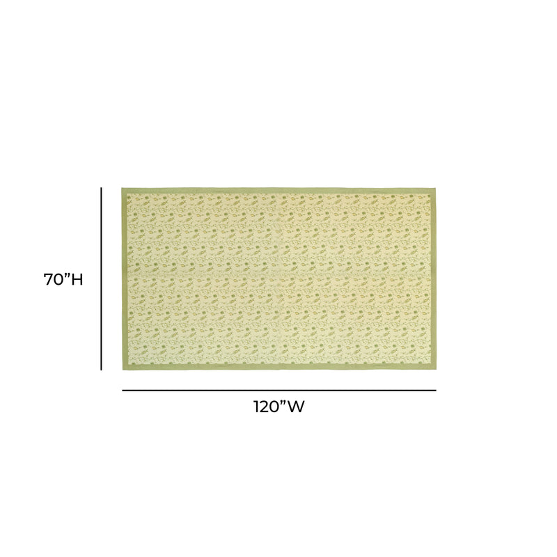 Dolce Natural Cotton Table Cloth - Olive Green / 70" x 120"