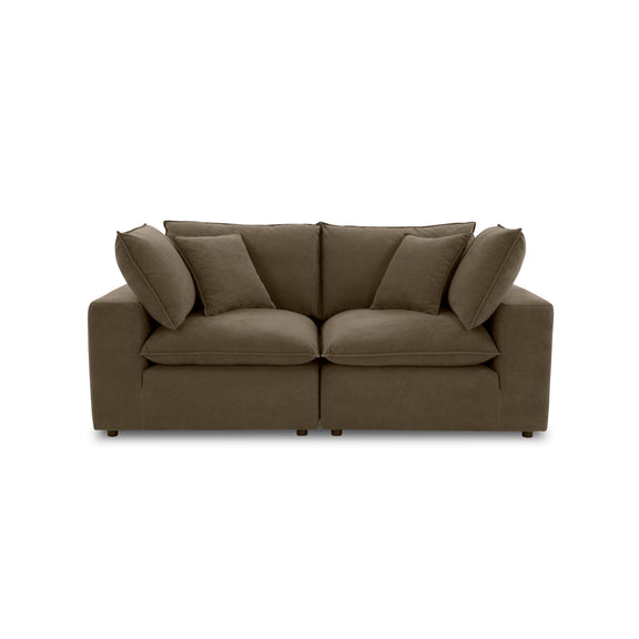 Cali 80" Modular Loveseat - Chocolate Brown
