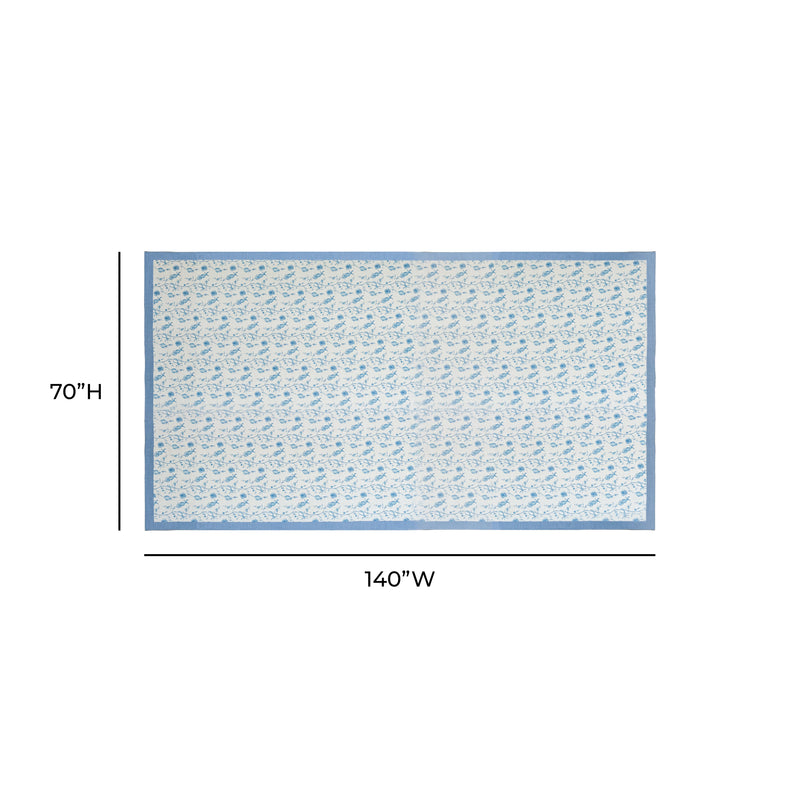 Dolce Natural Cotton Table Cloth - Baby Blue / 70" x 140"