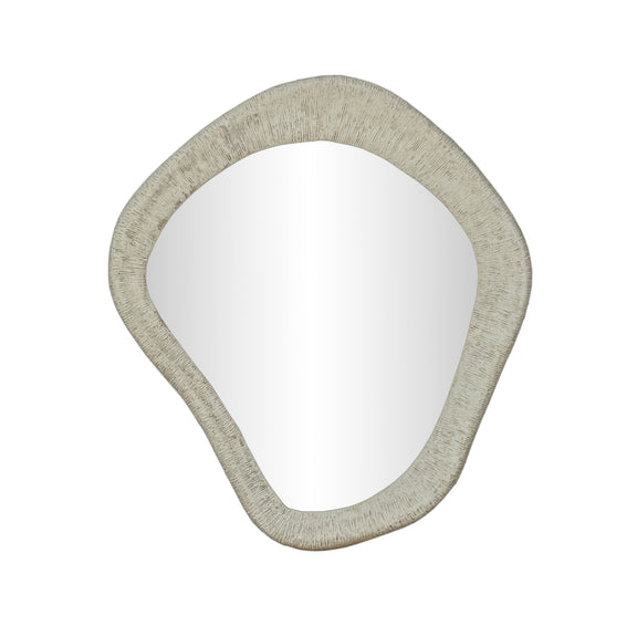 Orpheus 35"X31" Ribbed Faux Stone Wall Mirror