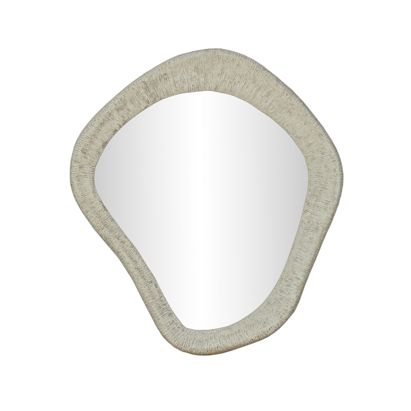 Orpheus 35"X31" Ribbed Faux Stone Wall Mirror