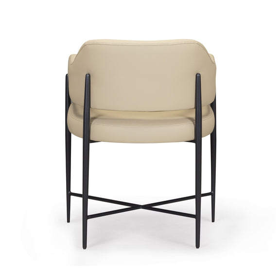 Sezanne Contract-Grade Vegan Leather Dining Chair - Taupe
