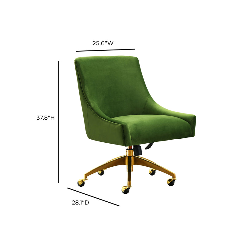 Beatrix Performance Velvet Office Swivel Chair - Green