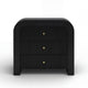 Hump 38" Arched 3-Drawer Bedside Chest - Black
