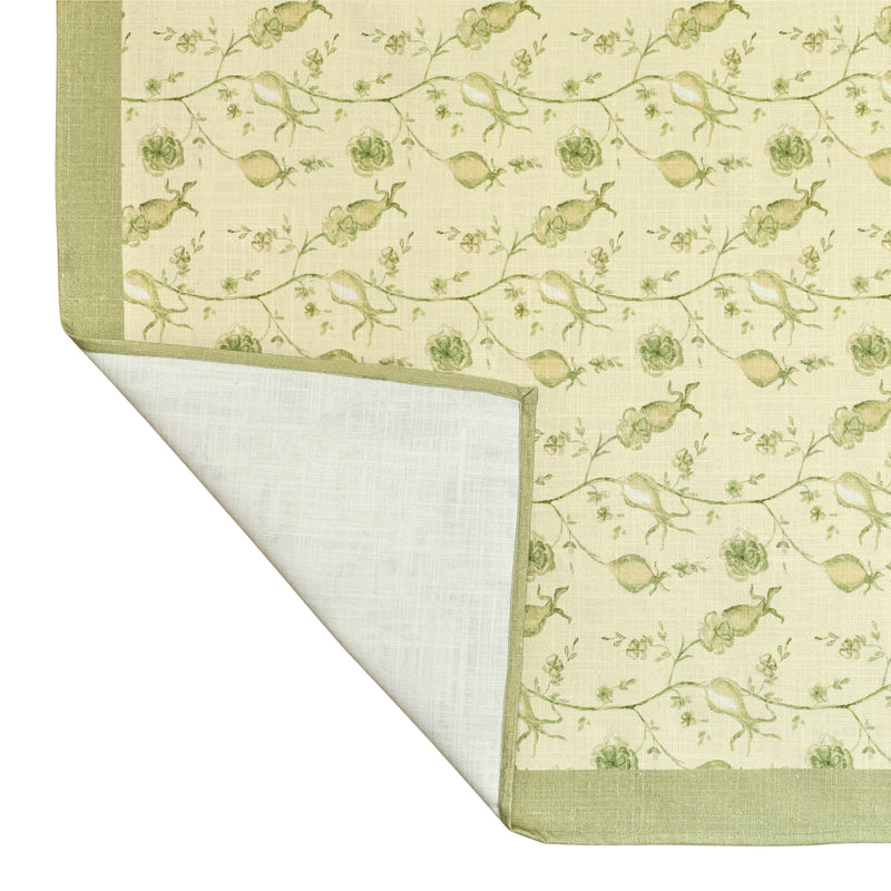 Dolce Natural Cotton Table Cloth - Olive Green / 70" x 120"