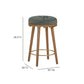 Oodle Performance Vegan Mohair Bar and Counter Stool - Green / Light Walnut / Counter Height
