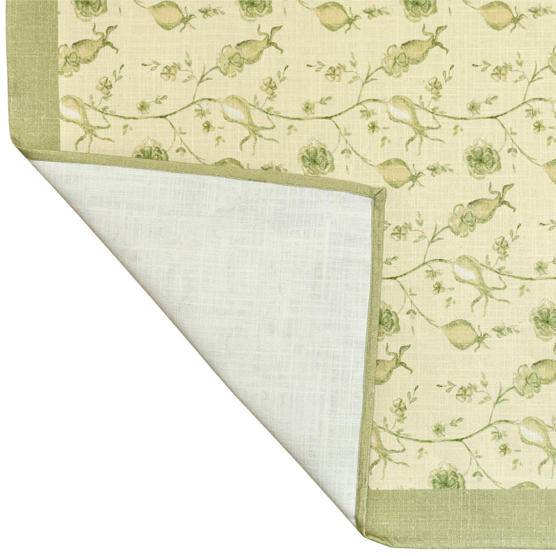 Dolce Natural Cotton Table Cloth - Olive Green / 70" x 160"