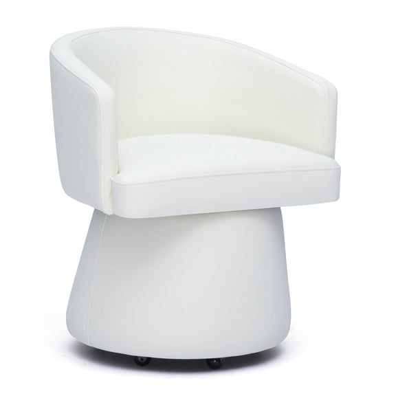 Kristen Rolling Desk Chair - Off-White