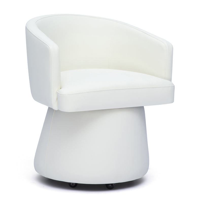 Kristen Rolling Desk Chair - Off-White
