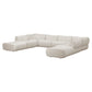 Zenith 8-Piece Contract-Grade Upcycled Fabric Modular U-Sectional - Cream