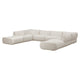 Zenith 8-Piece Contract-Grade Upcycled Fabric Modular U-Sectional - Cream