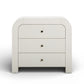 Hump 38" Arched 3-Drawer Bedside Chest - White