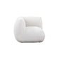 Arezza Stone White Contract-Grade Basketweave Chenille Corner Chair