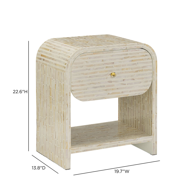 Borno 20" Mother of Pearl Nightstand