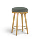 Oodle Performance Vegan Mohair Bar and Counter Stool - Green / Natural Ash / Counter Height