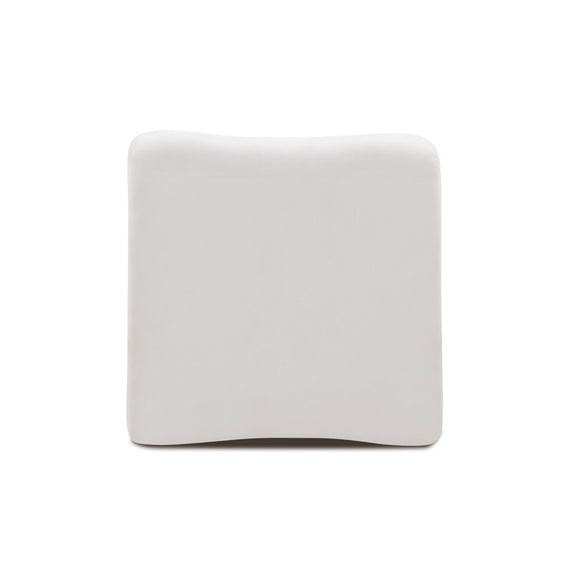 Zenith Contract-Grade Upcycled Fabric Ottoman - Cream