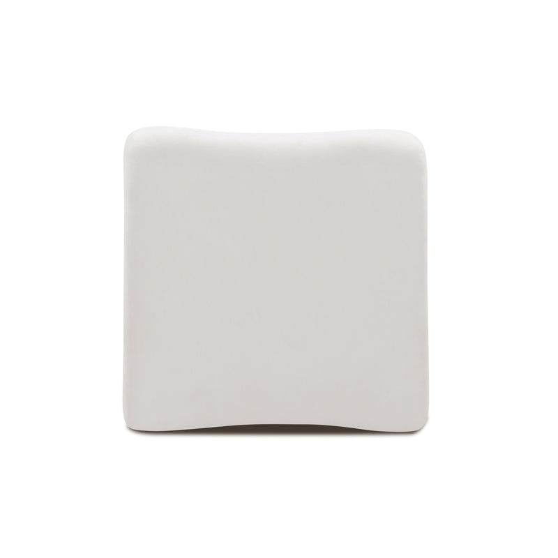 Zenith Contract-Grade Upcycled Fabric Ottoman - Cream