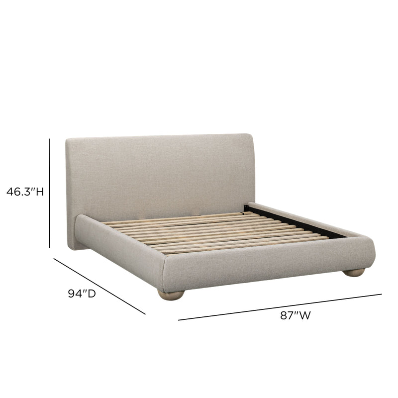 Rayne Textured Fabric Bed - Cream