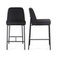 Sydney Performance Velvet Counter Stool Set of 2 - Black