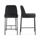 Sydney Performance Velvet Counter Stool Set of 2 - Black