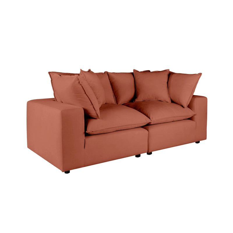 Cali 80" Modular Loveseat - Rust