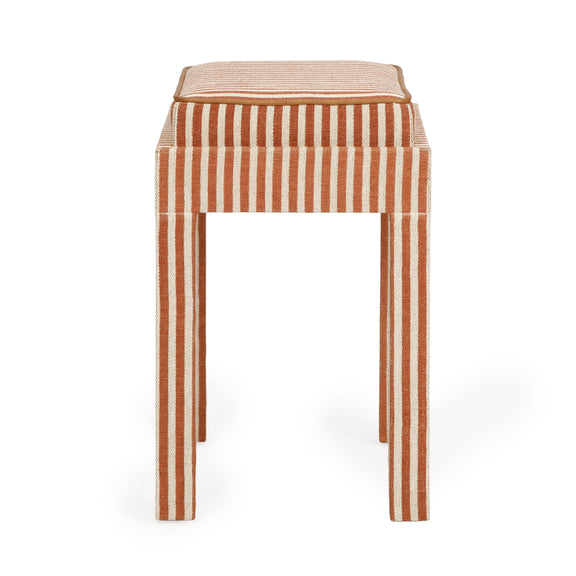 Kora Cotton Jute Contract-Grade Accent Stool - Terracotta