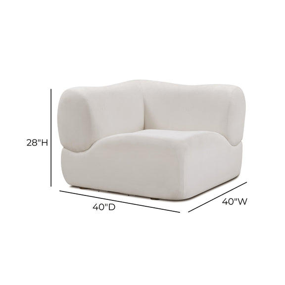 Zenith Contract-Grade Upcycled Fabric Corner Wedge - Cream