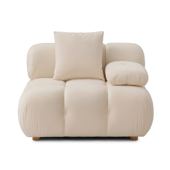 Calliope Performance Vegan Shearling Modular Corner Chair - Off-White