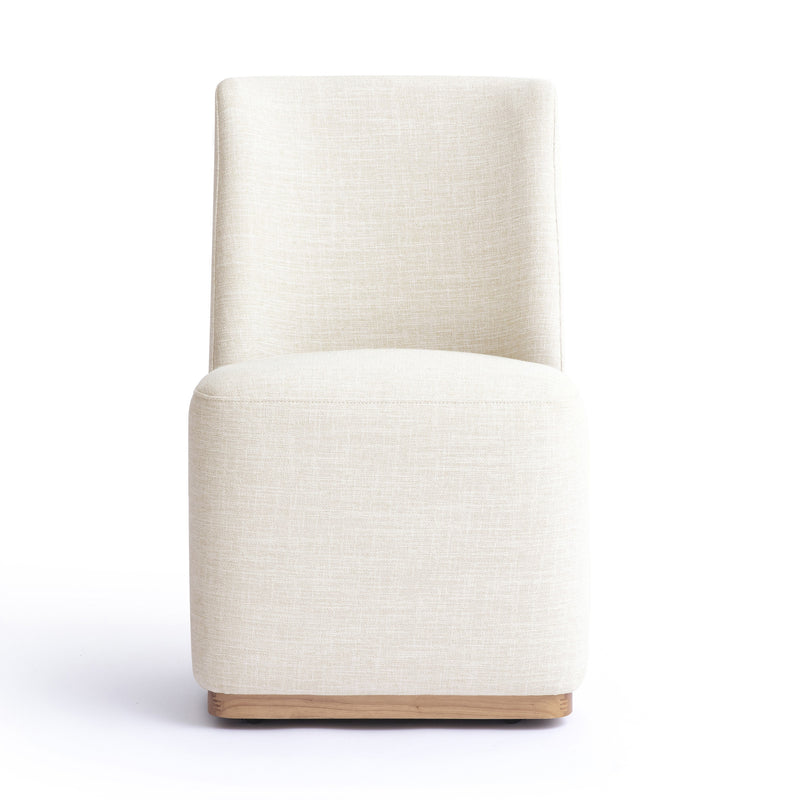 Melissa Performance Fabric Rolling Dining Chair - Cream