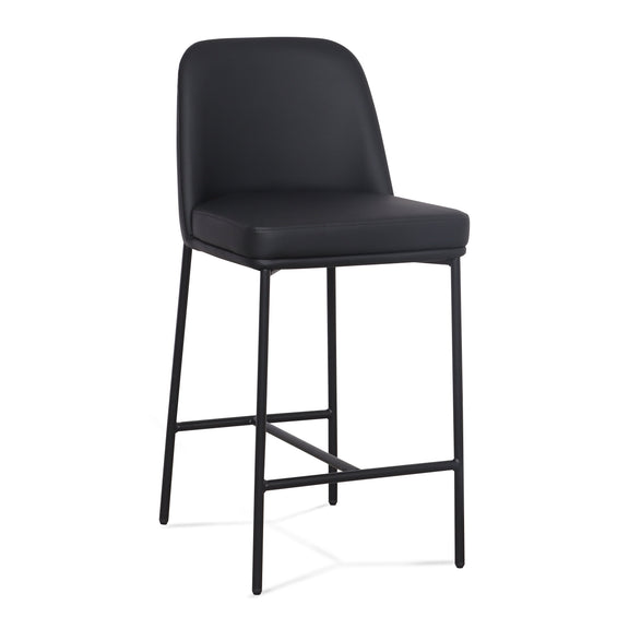 Sydney Performance Vegan Leather Counter Stool - Set of 2 - Black
